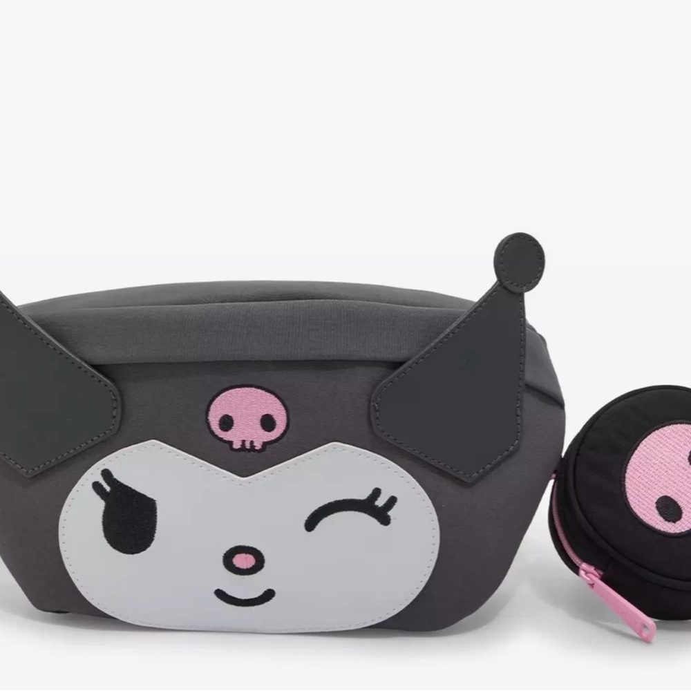 Loungefly Sanrio Kuromi Figural Belt Bag With Coin Purse.